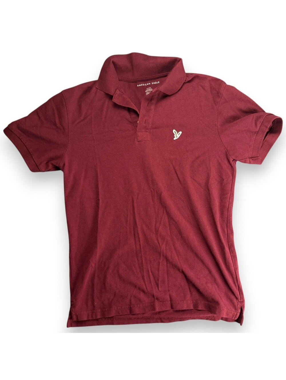 American Eagle Classic Logo Polo Shirt Maroon Small